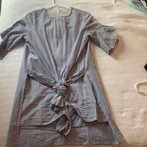 Blue and white romper